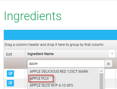 Using the Grid: Sorting, Searching, and Printing Ingredients and ...